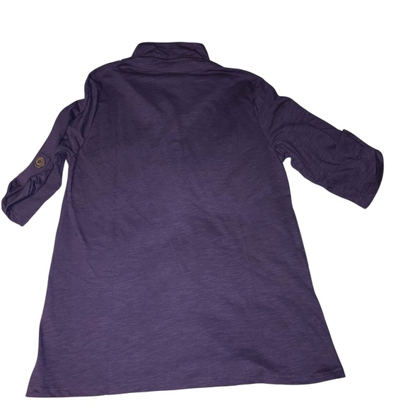 Neon Buddha Purple Tunic with Stand-Up Collar, Button Detail and Pockets… - Picture 6 of 6